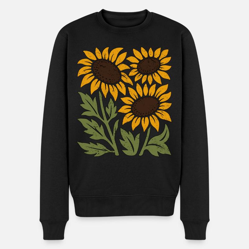 Tournesols bohèmes - Pull Premium bio Homme - noir