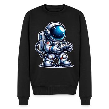 Gaming Astronaut - Männer Premium Bio Pullover - Schwarz - Vorne - Nico (187cm)