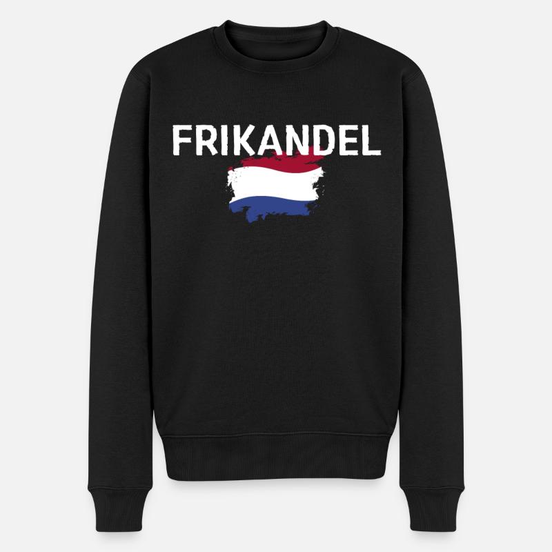 Frikandel - Drapeau Hollande Pays-Bas Amsterdam - Pull Premium bio Homme - noir