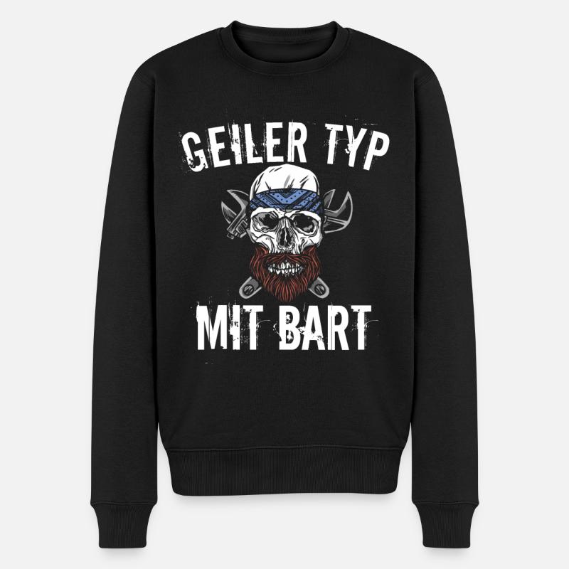 Geiler Typ mit Bart - Männer Premium Bio Pullover - Schwarz