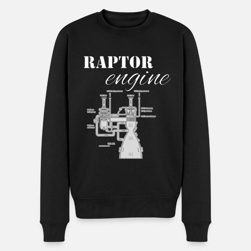Raptor-Motor - Männer Premium Bio Pullover - Schwarz