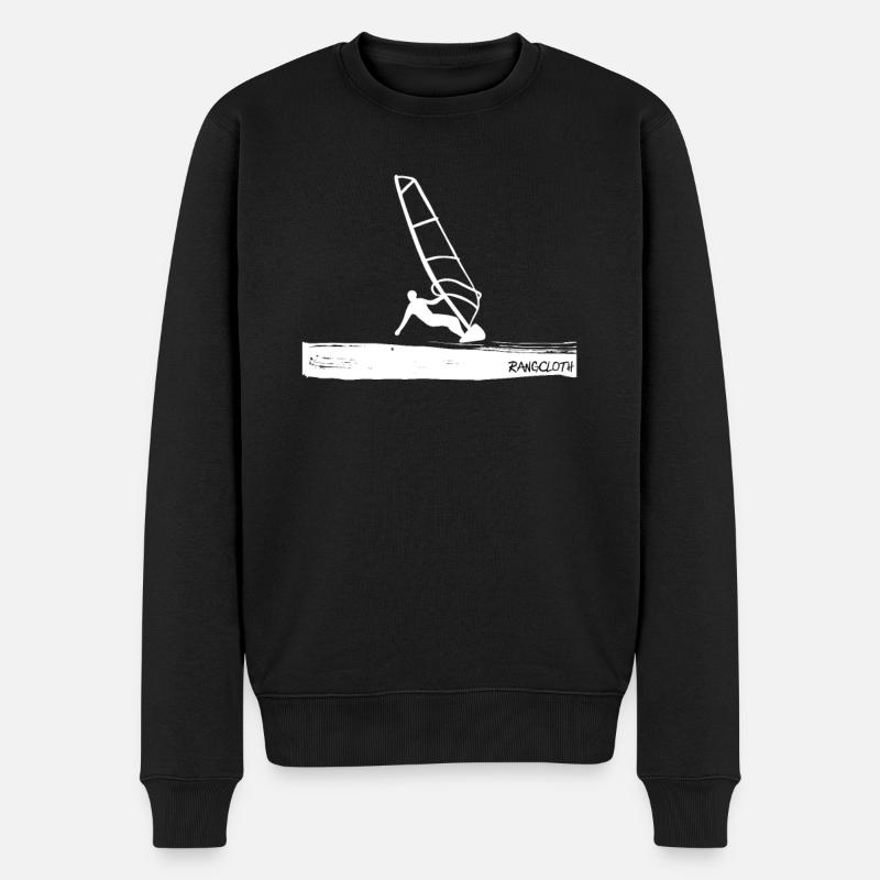 Windsurfen Windsurfing Windsurfer - Männer Premium Bio Pullover - Schwarz
