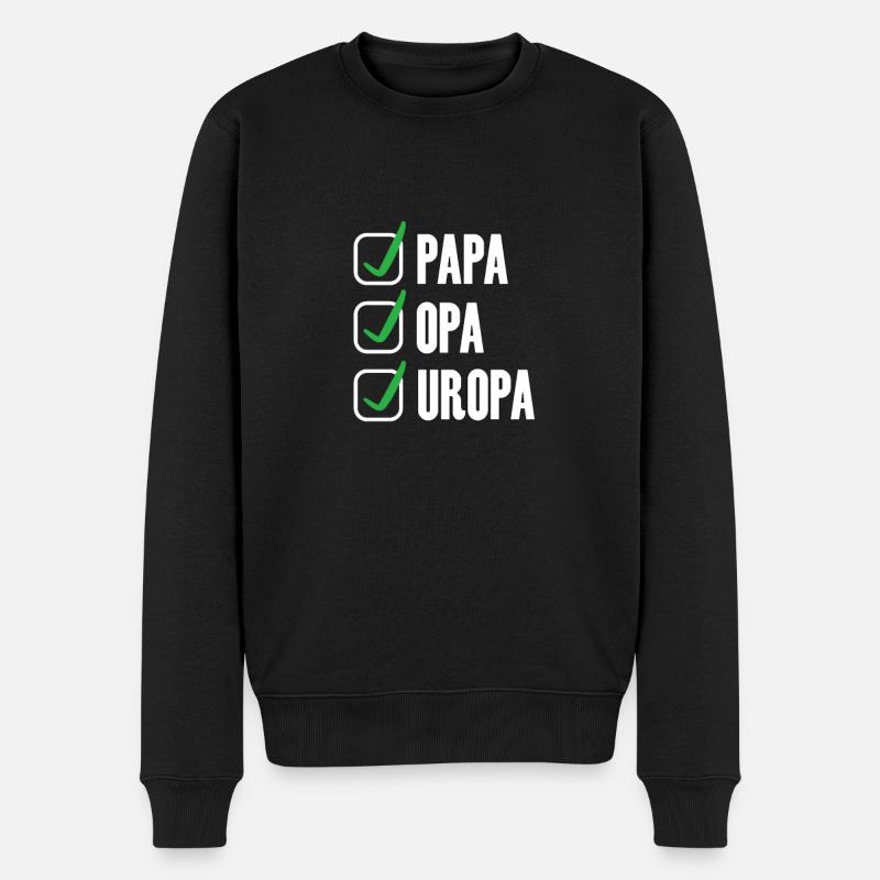 Papa Opa Uropa - Männer Premium Bio Pullover - Schwarz