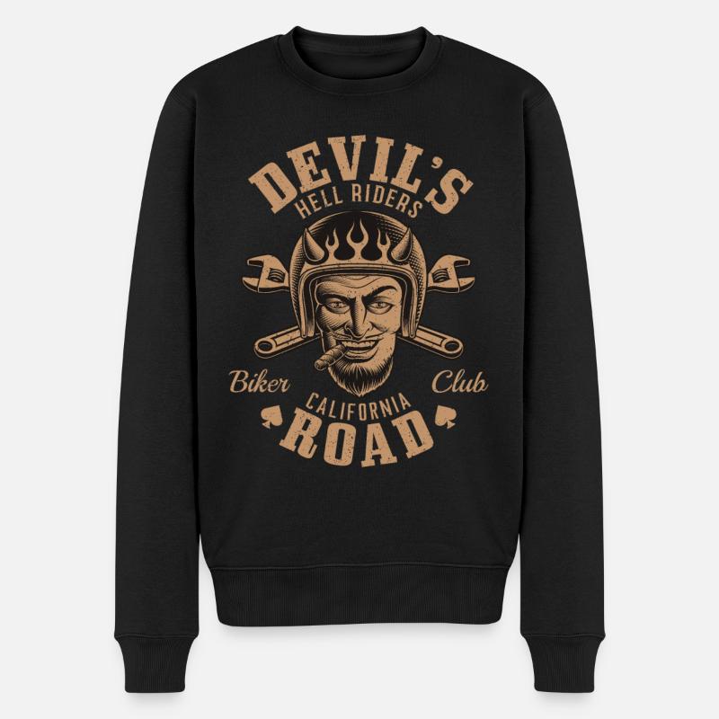 Devil`s Hell Riders Biker Teufel Motorrad Club - Männer Premium Bio Pullover - Schwarz