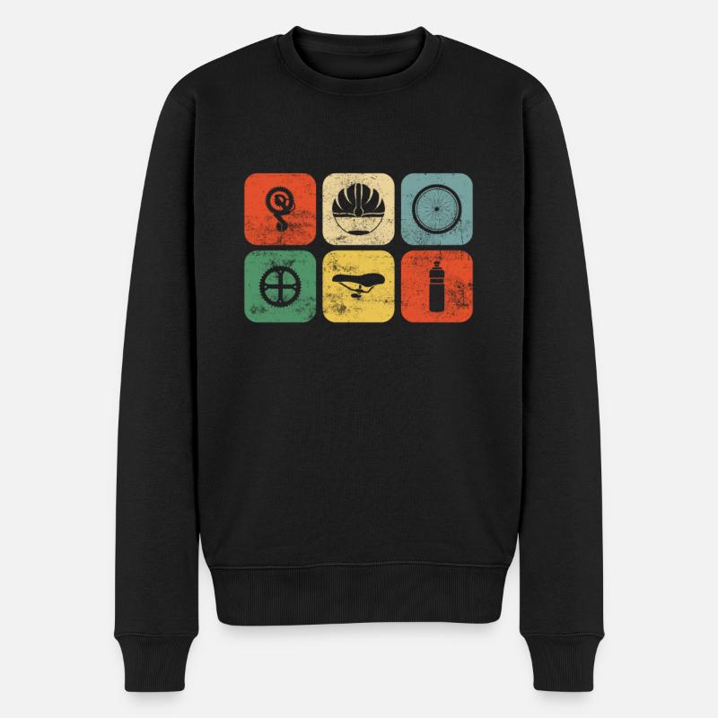 Fahrrad Fahrradfahrer - Männer Premium Bio Pullover - Schwarz