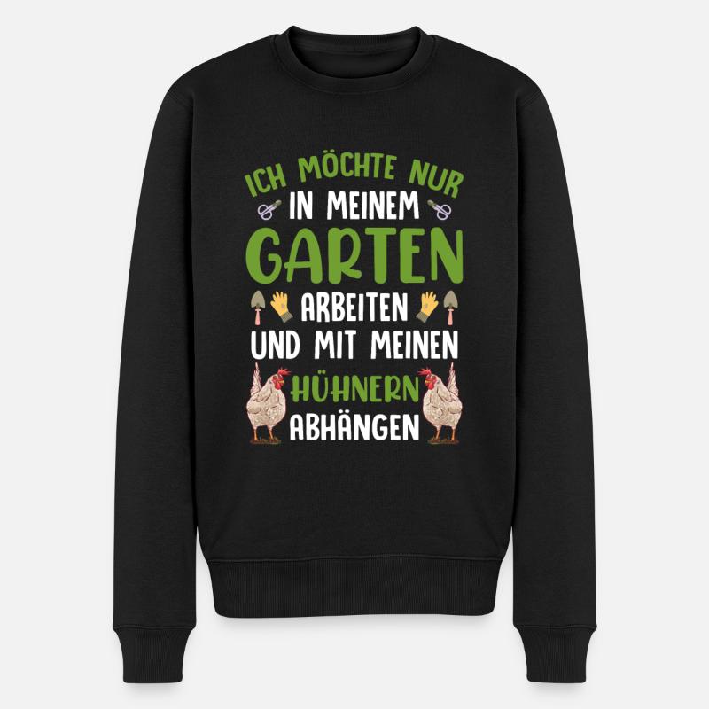 Gärtner Gärtnerin Hühner Garten - Männer Premium Bio Pullover - Schwarz