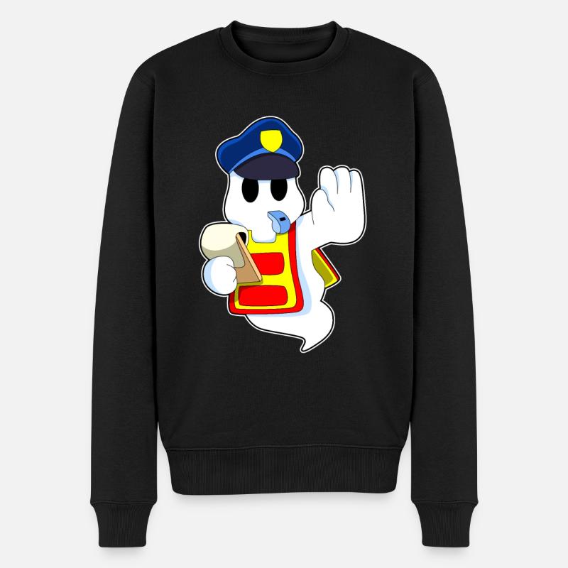 de policier avec sifflet - Pull Premium bio Homme - noir