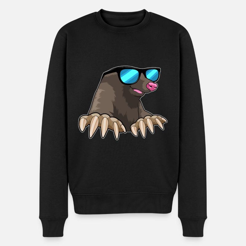 Taupe avec lunettes de soleil - Pull Premium bio Homme - noir
