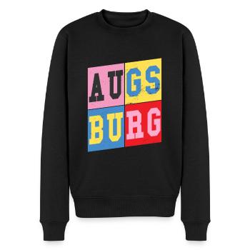 Augsburg Deutschland Stadt Schrift Retro Heimat - Männer Premium Bio Pullover - Schwarz - Vorne - Nico (187cm)