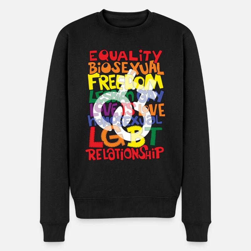 Gays lesbiennes LGBTQ - Pull Premium bio Homme - noir