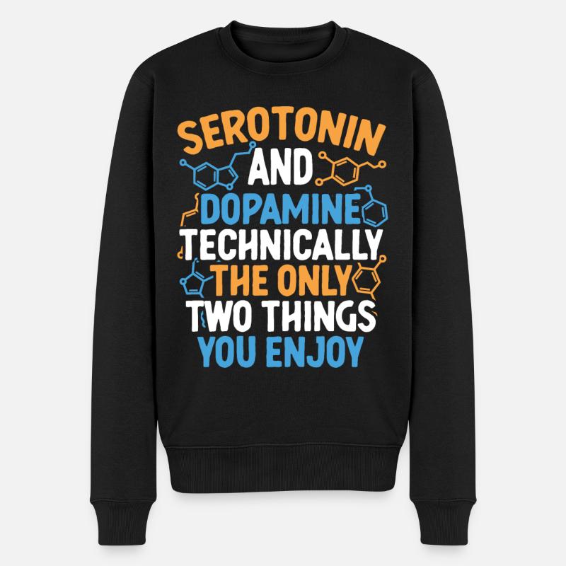 Neurologie Serotonin Dopamin - Männer Premium Bio Pullover - Schwarz