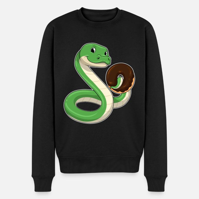 Serpent avec beignet - Pull Premium bio Homme - noir