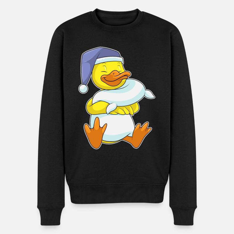 Canard dormant avec bonnet de couchage - Pull Premium bio Homme - noir