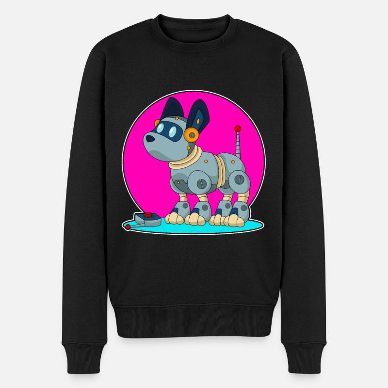 Le chien comme robot - Pull Premium bio Homme - noir