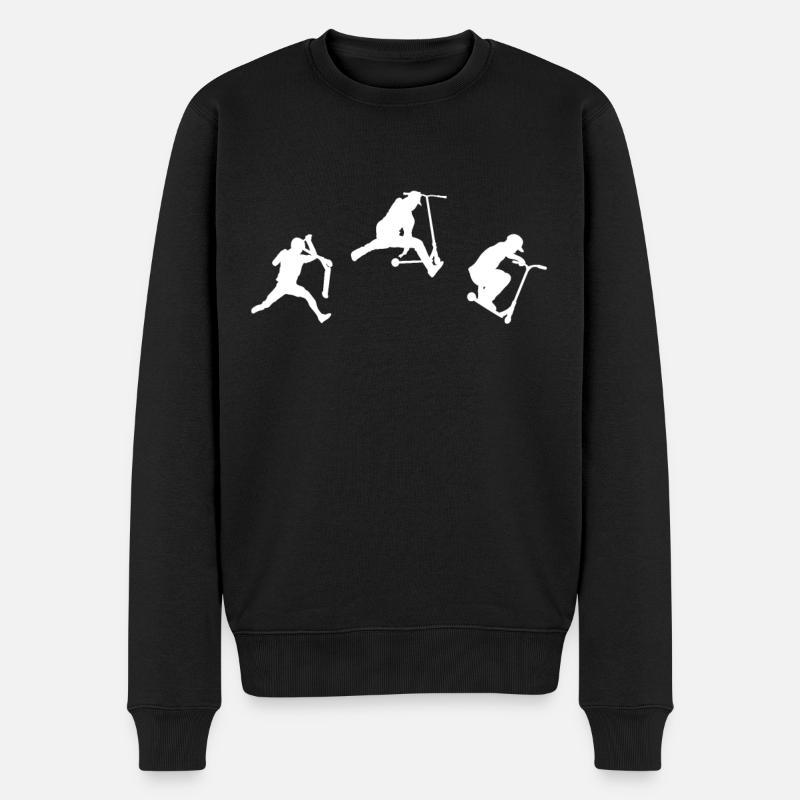 Stunt Scooter Trick Scooter Skatehalle - Männer Premium Bio Pullover - Schwarz