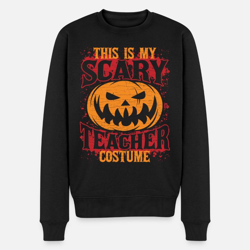 Halloween Lehrer - Männer Premium Bio Pullover - Schwarz