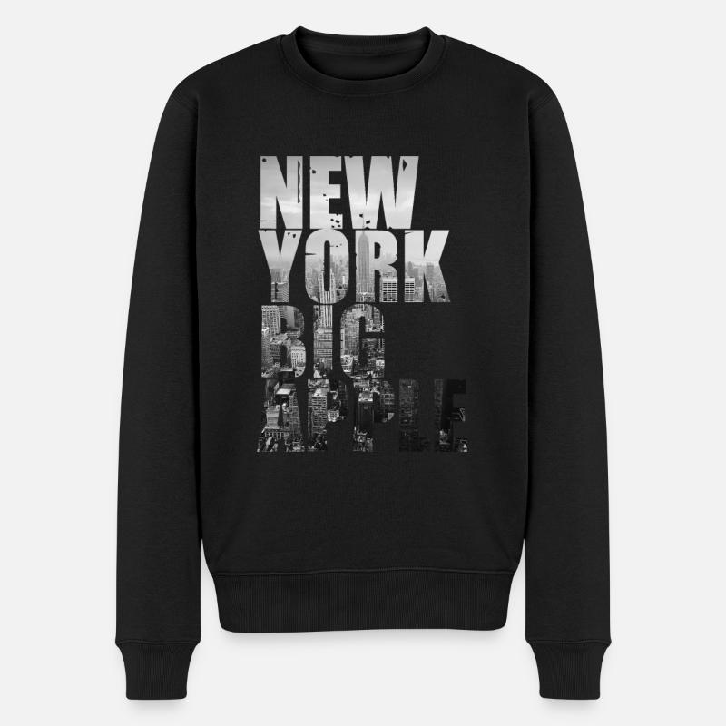 New York Big Apple Skyline États-Unis - Pull Premium bio Homme - noir