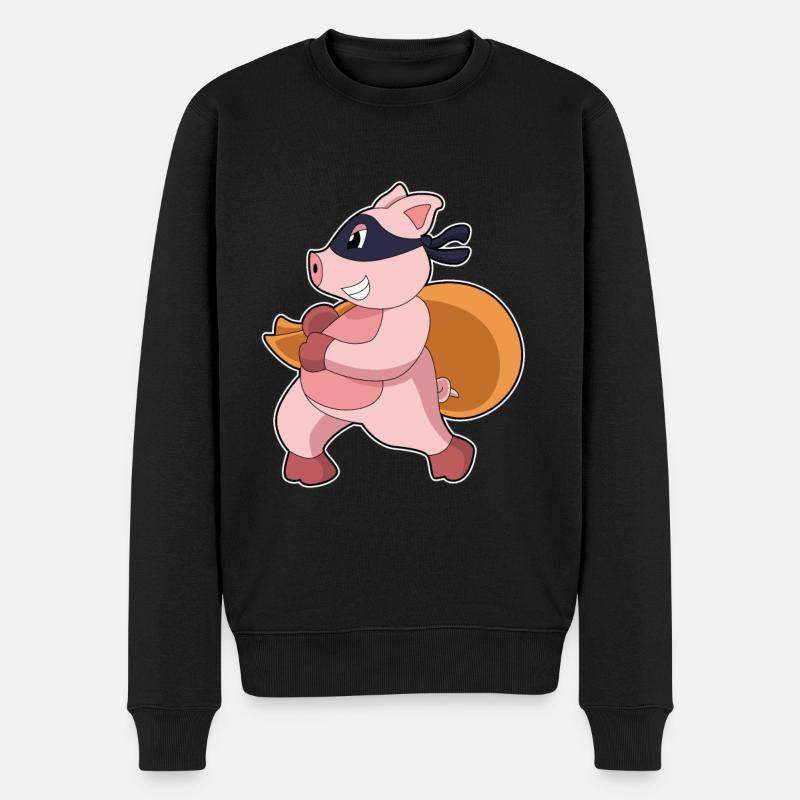 Cochon comme joggeur - Pull Premium bio Homme - noir
