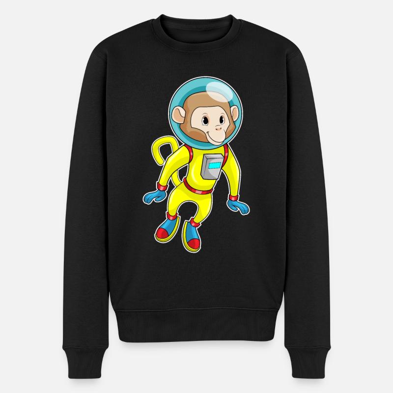 Singe en tant qu’astronaute - Pull Premium bio Homme - noir