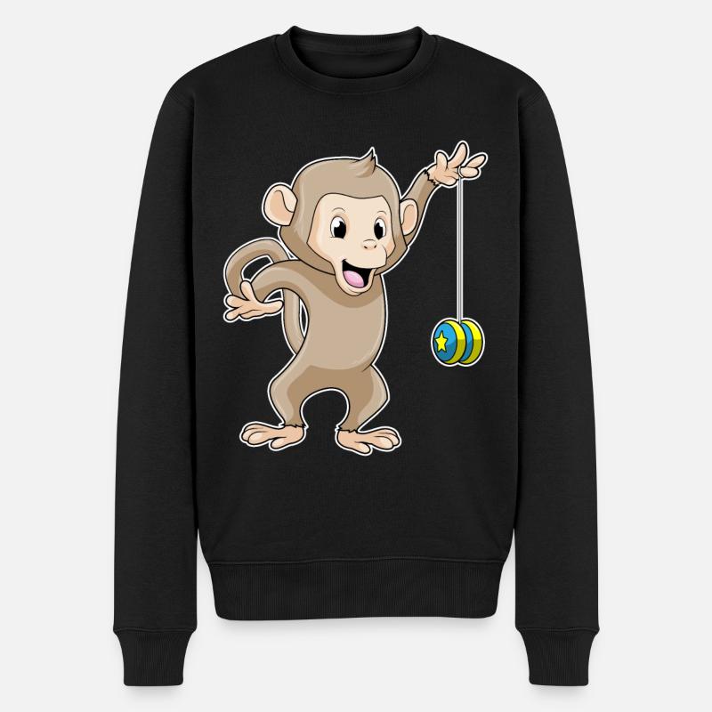 Singe avec Jojo - Pull Premium bio Homme - noir