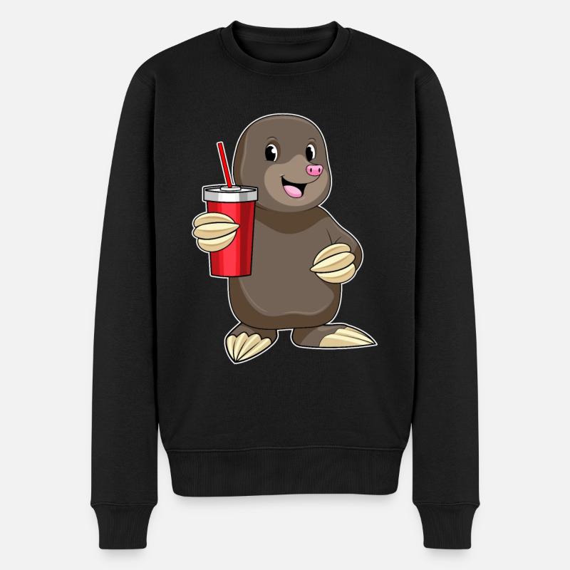 Mole with drinking cup - Men's Premium Organic Jumper - black