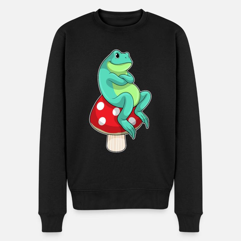 Grenouille au champignon - Pull Premium bio Homme - noir
