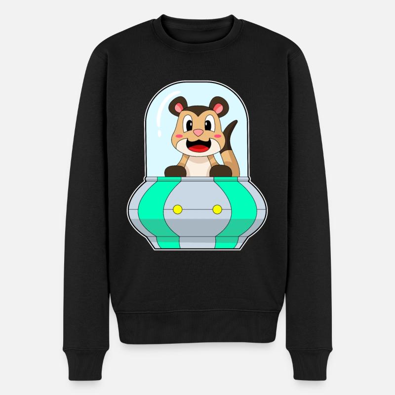 Suricates avec bateau - Pull Premium bio Homme - noir