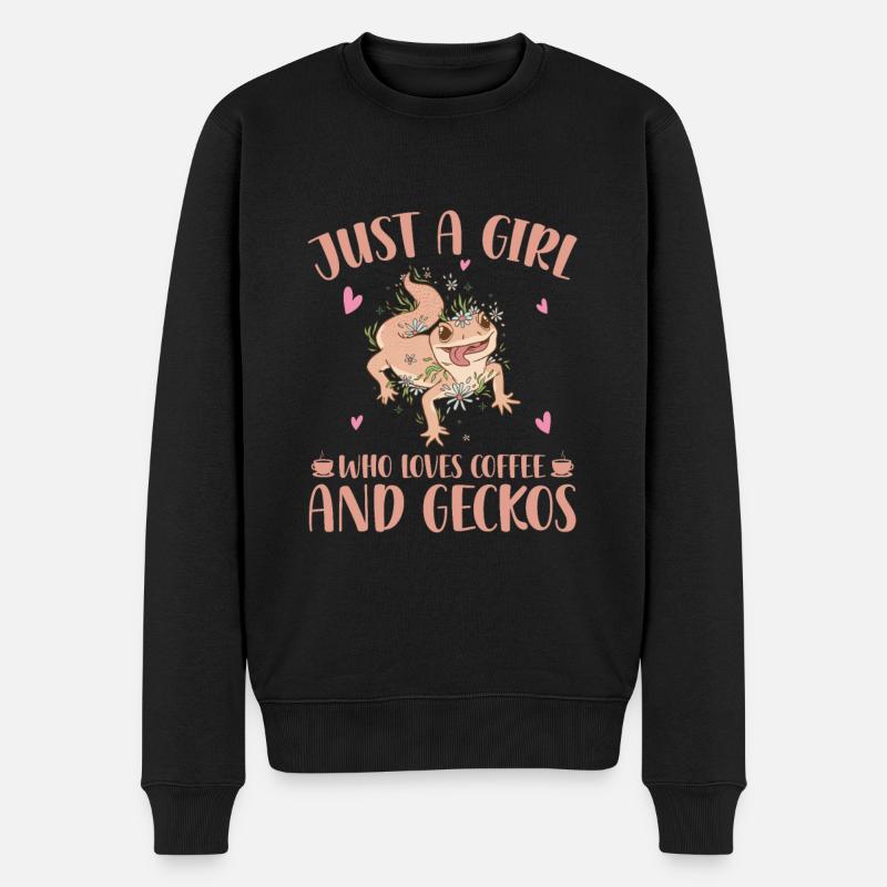 Gecko - Männer Premium Bio Pullover - Schwarz
