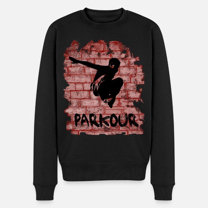 Parkour - Männer Premium Bio Pullover - Schwarz