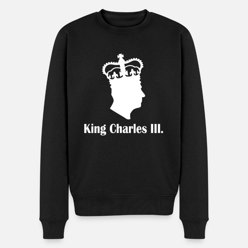 Silhouette du roi Charles III - Pull Premium bio Homme - noir