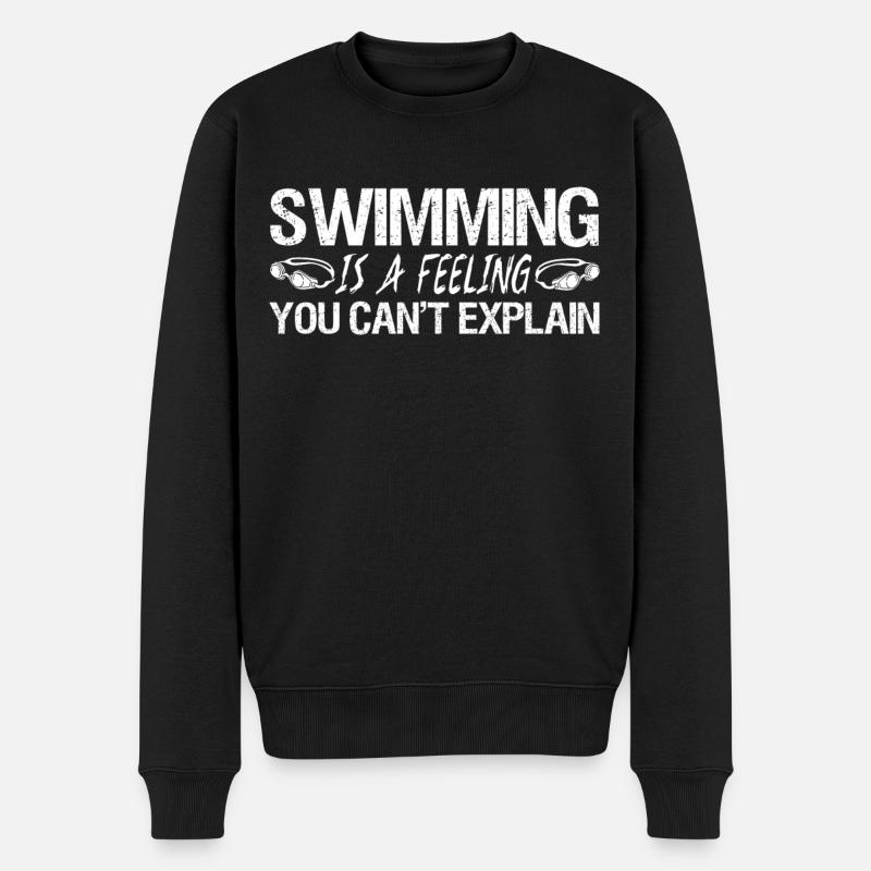 Schwimmer Schwimmen Spruch - Männer Premium Bio Pullover - Schwarz
