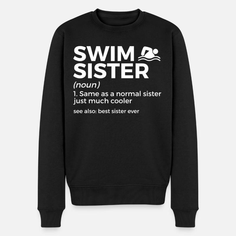 Schwimmer Schwimmen Spruch - Männer Premium Bio Pullover - Schwarz