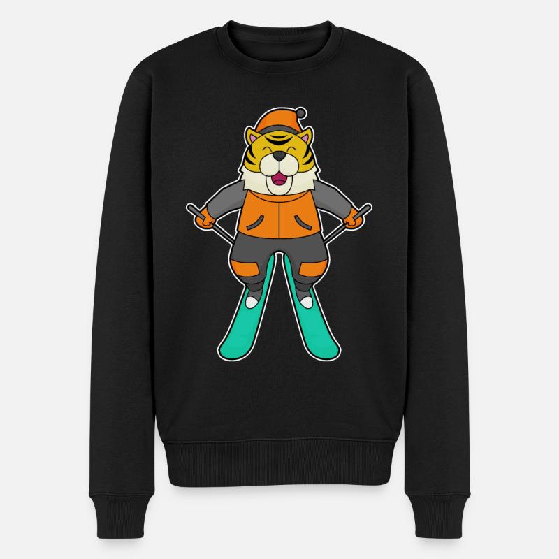 Tiger Skier Skier Skier - Pull Premium bio Homme - noir