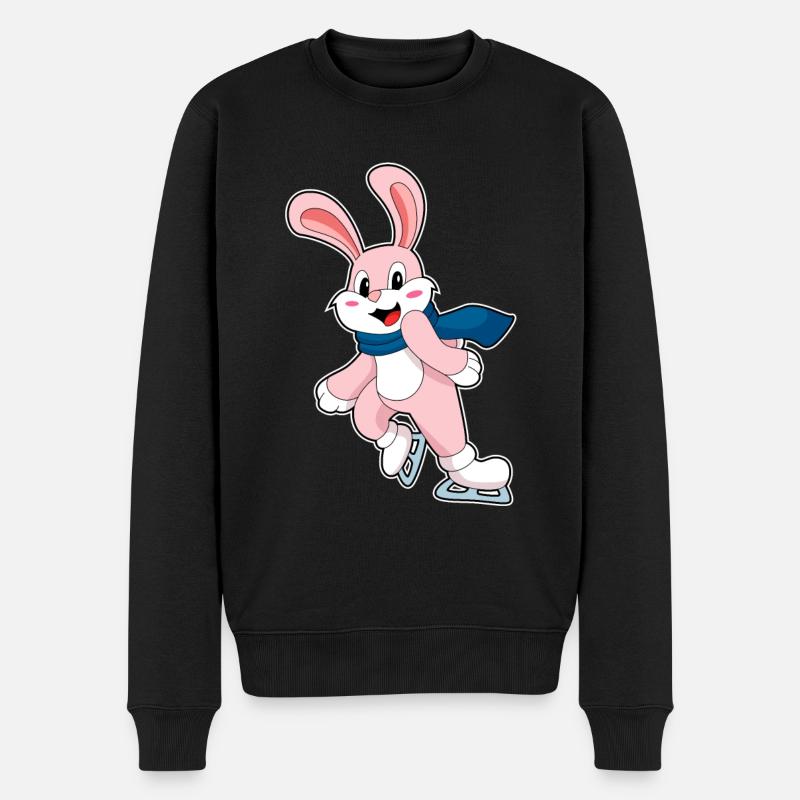 Lapin patins à glace - Pull Premium bio Homme - noir