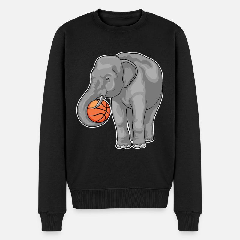 Elephant Basketball Player Basketball - Pull Premium bio Homme - noir
