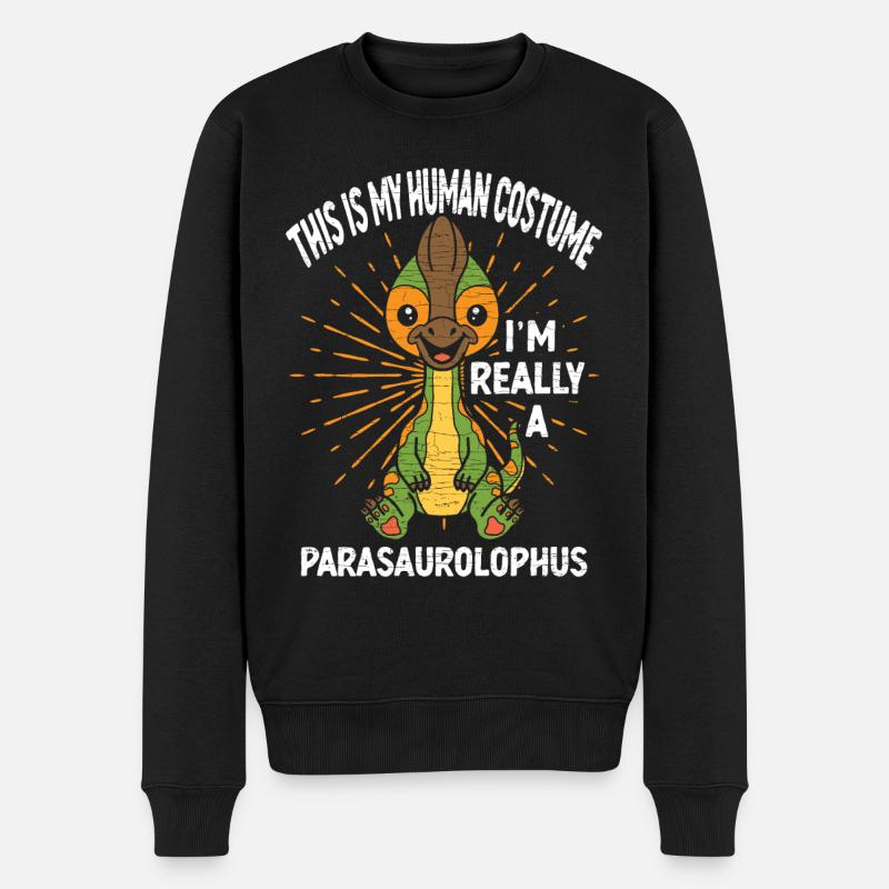 Parasaurolophus Dinosaurier Dino - Männer Premium Bio Pullover - Schwarz