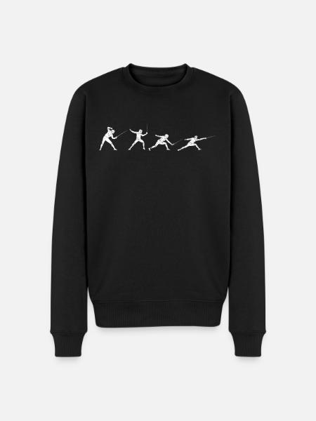 Fechten Degen Fechtduell Geschenkidee - Männer Premium Bio Pullover - Schwarz