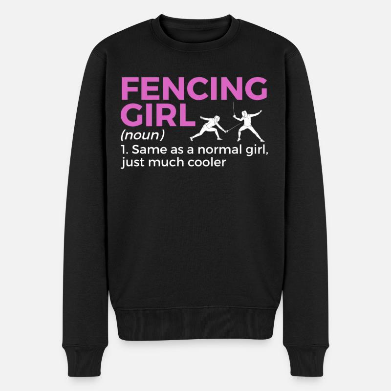 Fechten Degen Fechtduell Geschenkidee - Männer Premium Bio Pullover - Schwarz