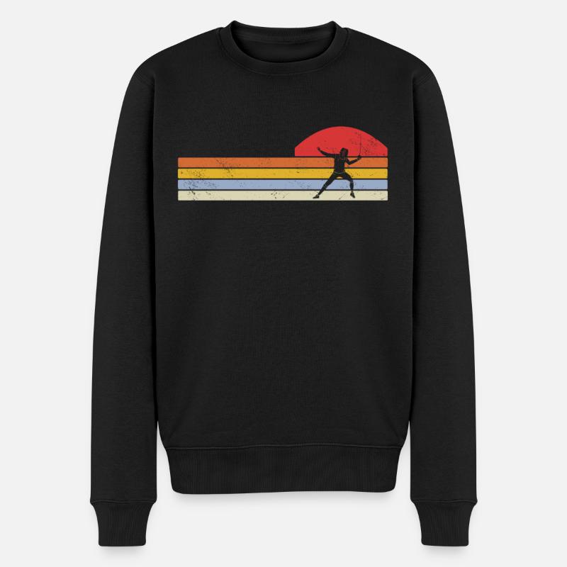 Fechten Degen Fechtduell Geschenkidee - Männer Premium Bio Pullover - Schwarz