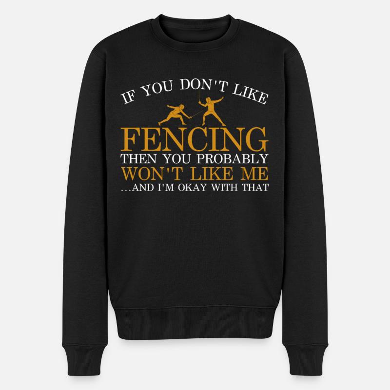 Fechten Degen Fechtduell Geschenkidee - Männer Premium Bio Pullover - Schwarz