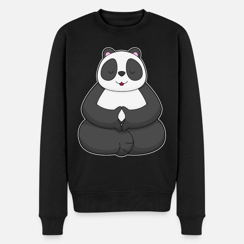 Méditation Panda Yoga - Pull Premium bio Homme - noir