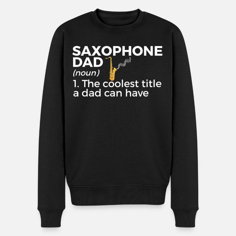 Saxophone Musiker Blasmusik - Männer Premium Bio Pullover - Schwarz