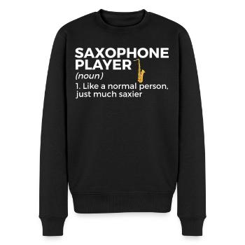 Saxophone Musiker Blasmusik - Männer Premium Bio Pullover - Schwarz - Vorne - Nico (187cm)