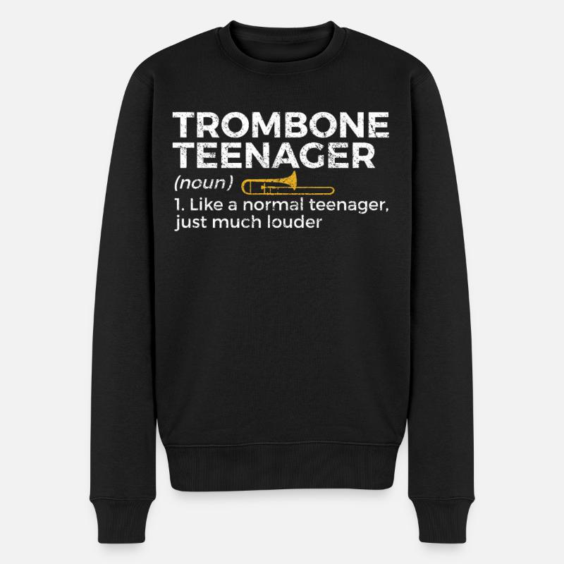 Trombone Musicien Brass Band - Pull Premium bio Homme - noir
