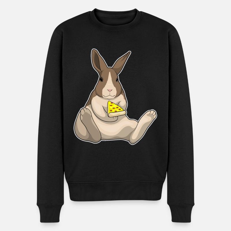 Hase Pizza - Männer Premium Bio Pullover - Schwarz