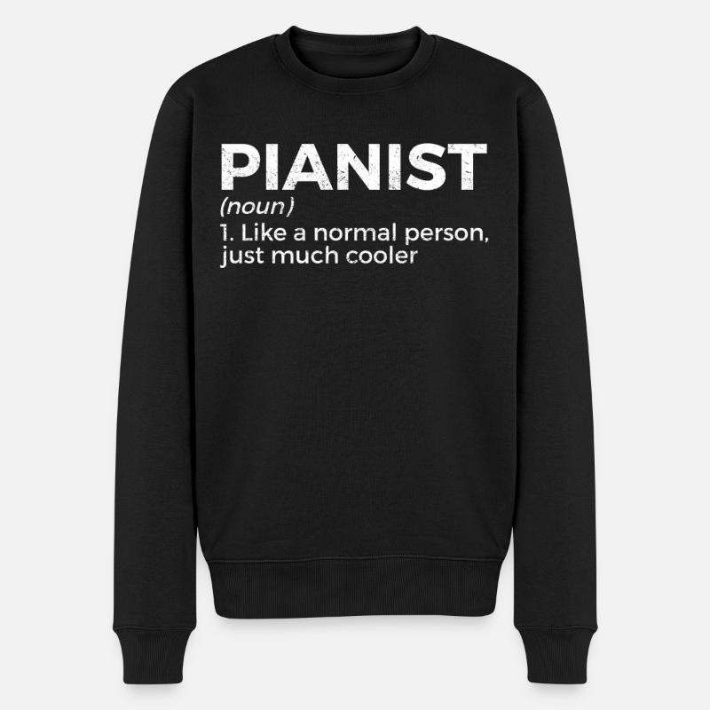 Klavier Musiker - Männer Premium Bio Pullover - Schwarz