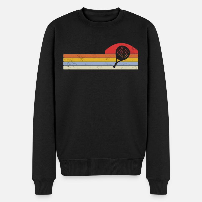Padel Tennis - Männer Premium Bio Pullover - Schwarz