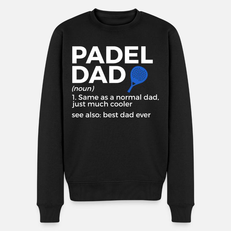 Padel Tennis - Männer Premium Bio Pullover - Schwarz