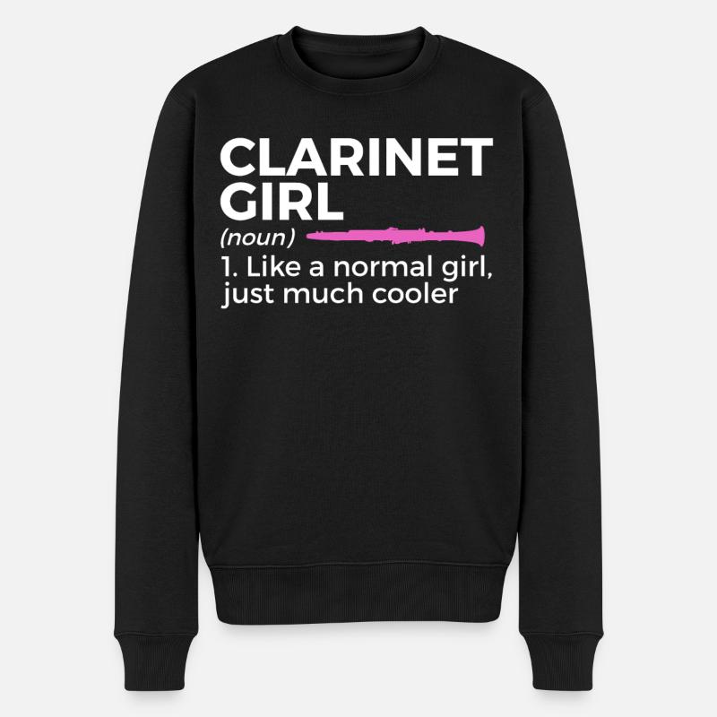 Klarinette Musiker - Männer Premium Bio Pullover - Schwarz