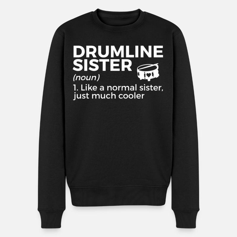 Drumline Trommeln Geschenk - Männer Premium Bio Pullover - Schwarz